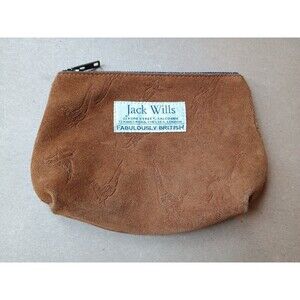 Jack Wills Suede Leather Cosmetic Bag Pheasant Bird Hunting